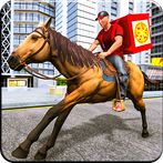 Mounted Horse Pizza Delivery