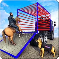 US Police Dogs Transport Horse