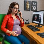 Pregnant Mother Office Life 3D