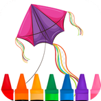 rainbow kite coloring