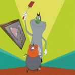 Oggy fight with Bob run