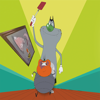 Oggy fight with Bob run