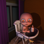 Pink Baby in Horror House Game