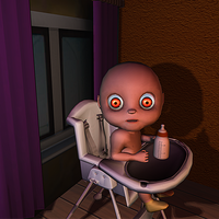 Pink Baby in Horror House Game