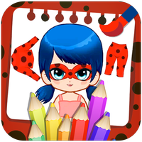 Lady Coloring Game Surfer Cat