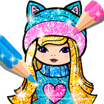 Girls Color Book with Glitter