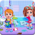Messy kids house cleaning