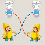 Twins Toilet Rush Puzzle Game