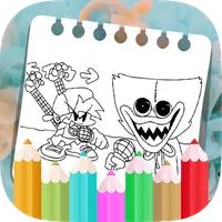 Huggy vs FNF Horror Coloring