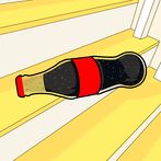 Bottle on stairs