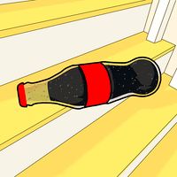 Bottle on stairs