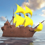 Sea battle. Pirate attack.