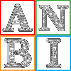 Coloring Alfabet Mandala