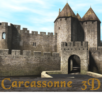 Carcassonne medieval city 3D