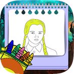 Wednesday Addams coloring