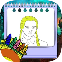 Wednesday Addams coloring