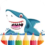 Shark and dolphin coloring