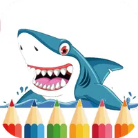 Shark and dolphin coloring