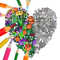 Flowers Coloring Book, Mandala