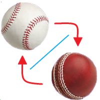 Combo:baseball & cricket ball