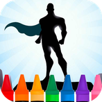 coloring Flying Superhero