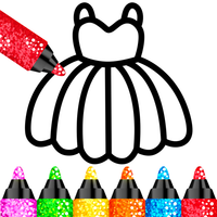 Glitter colouring game: Girls