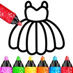 Glitter colouring game: Girls