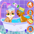 Pets Dress up Wash Salon Games