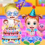 Twins Baby Birthday Cake Party