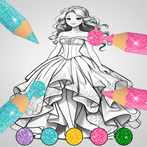 لعبة تلوين الفساتين: ورسم بنات