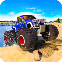 Water Surfing Monster Truck 3d