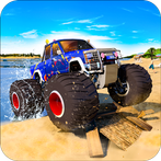 Water Surfing Monster Truck 3d