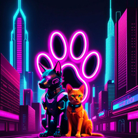 Dog and Cat: cyberpunk merge