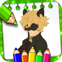 Cat coloring superhero Noir