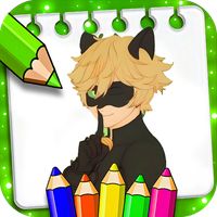 Cat coloring superhero Noir