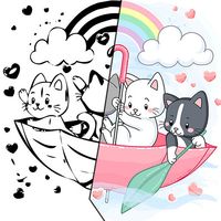 Cute Cats Coloring Book