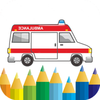 ambulance car - coloring book