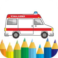 ambulance car - coloring book