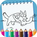 Coloring book Simon Cat Catoon