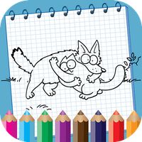 Coloring book Simon Cat Catoon