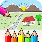 coloring beautiful scenery