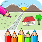 coloring beautiful scenery