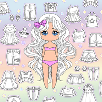 Chibi Doll Dress up & Coloring