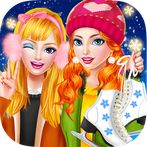 Winter Fun: Ice Skating Girls