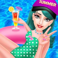 Summer Girl Swimming PoolParty