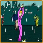 Man Avoiding The Rain