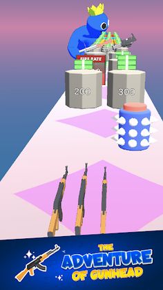 Gun Head Running Blue Monsters - Screenshot 3