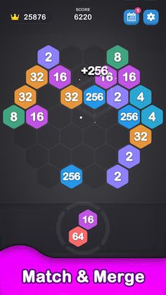 2048 Hexagon-Number Merge Game - Screenshot 1