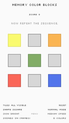 Memory Color Blocks - Screenshot 1