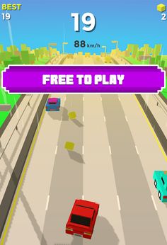Blocky Car Racing : Traffic Ra - Screenshot 2